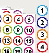 800 Number Stickers 1-40, 20 Sheets of Polka Dot Waterproof/Oil-Resistant/Tear-Resistant Removabl...