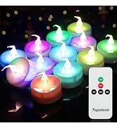 Topstone Color Changing Led Tealight Candles with Remote Control and Timer,Battery Operated Flame...