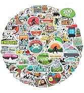 SHINTAYL Bigfoot & Mountain Bike Stickers - 200 Pack Waterproof Vinyl Sticker, Outdoor Camping Th...