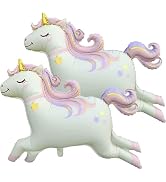 2Pcs 38 Inch Rainbow Unicorn Balloons