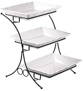 YHOSSEUN Porcelain Baking Set with Stand Tiered Serving Stand 3 Tier Buffet Server with Casserole...