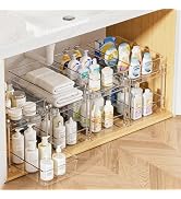 Vtopmart 4 Pack Bathroom Organizer, 2 Tier Clear Under Sink Organizers Vanity Countertop Storage ...