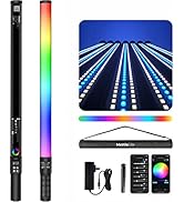 Mettlelite LS800C RGB LED Light Stick Full Color Continuous Output Video Light 3.2 ft with APP Co...