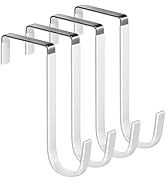 Mars-Rock Over The Door Metal Hooks with Plastic Coating 5.5" Fit 0.5" to 2" Wide Door 4 Pcs Heav...