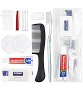 HQSLsund 100 Sets Personal Hygiene Kit Bulk, Disposable Toothbrushes with Toothpaste Floss Comb S...