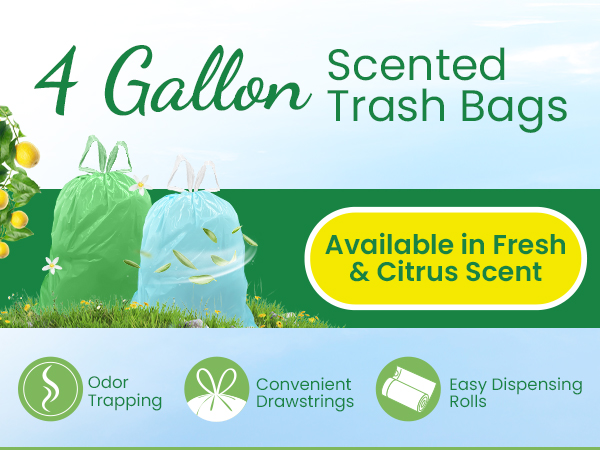 4 Gallon Scented Trash Bags