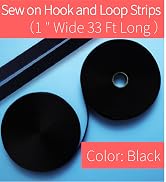 1 Inch Wide 33 Ft Long Sew on Hook and Loop Strips Fastening Nylon Fabric Tape Non-Adhesive Back ...