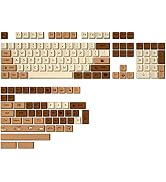 YUNZII Coffee Cat Dye Sub PBT Keycaps,152 Full Keys Dye Sublimation PBT Custom Keycaps with Key P...