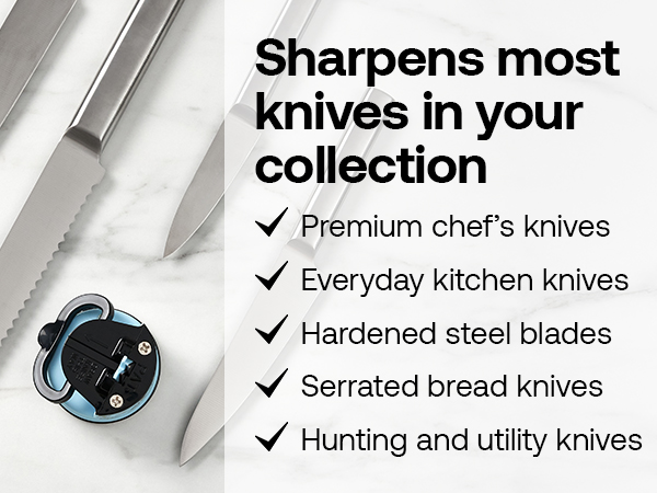 AnySharp EDITIONS Hands Free Knife Sharpener Easy to Use Sharpening Tool