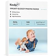 Koala Glossy Inkjet Photo Paper Thick 8.5X11 Inches 100 Sheets 54lb for Inkjet Printer Use DYE IN...