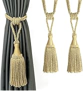 HedongHexi 2 Pack Curtain Tiebacks with Tassel,Modern Rope Window Curtain Ties Backs for Draperie...