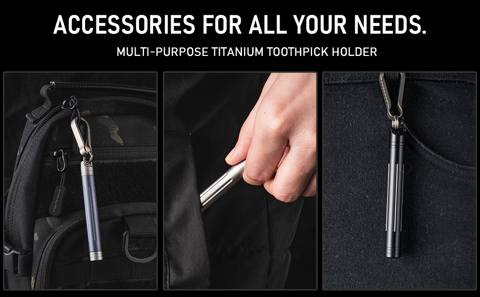 Portable titanium Toothpick Holder