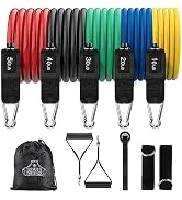 Bear Grips Tube Resistance Bands for Working Out - 11 Pcs Exercise Bands Resistance Bands Set - S...