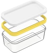 UNIVIVO Butter Slicer Cutter, Stick Butter Container Dish with Lid for Fridge, Easy Cutting Two 4...