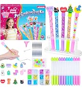 MOMUSE 50 Accessories DIY Pen Making Kit, Fun Pen Creator Studio – Making 12 Sparkly Pens with Se...