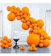 PartyWoo Tangerine Orange Balloons, 127 pcs Dark Orange Balloons Different Sizes Pack of 36 Inch ...