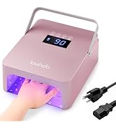 Lavinda 60W Large UV LED Nail Lamp with Portable Handle, Rechargeable 5200mAh Nail Dryer with Dua...