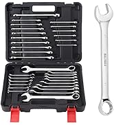 BULLTOOLS 32-Piece Combination Wrench Set, SAE and Metric 1/4