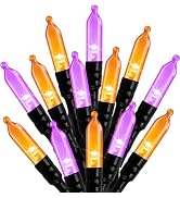 Outdoor Halloween Lights, 39Feet 100 LED Mini Lights with 8 Lighting Modes, Connectable Halloween...