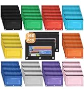 Shemira Pencil Pouch for 3 Ring Binder, 160 Pack Pencil Pouches Bulk in 10 Colors, Binder Pencils...
