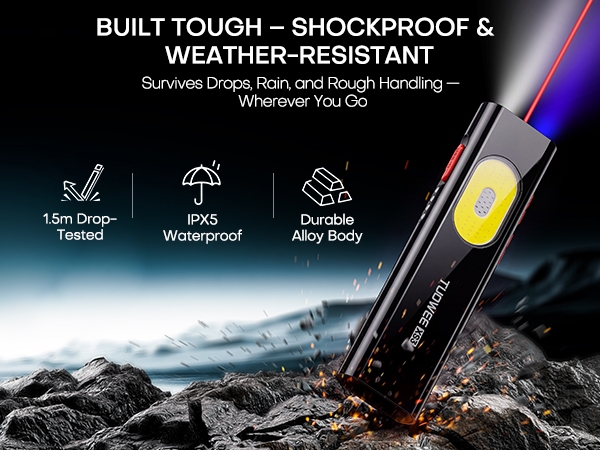 Flat EDC Flashlight Rechargeable Small Pocket Flashlight Drop Resistant