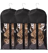 Wig Bags Storage With Hanger- 3PCS Hair Extensions Storage Bag Hair Hangers For Extensions Hairpi...
