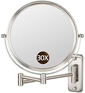 ALHAKIN 1X/30X Wall Mounted Makeup Mirror, 8 Inch Double Sided Magnifying Mirror for Wall, Bathro...