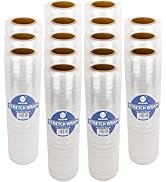 NEXCOVER 18 Inch Stretch Wrap - 1200 Feet | 60 Gauge, 16 Roll Clear Plastic Self-adhering Stretch...