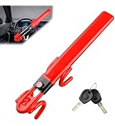 NOEAIKE Steering Wheel Lock - Heavy Duty Anti-Theft Car Device with Double Hooks Design for Enhan...