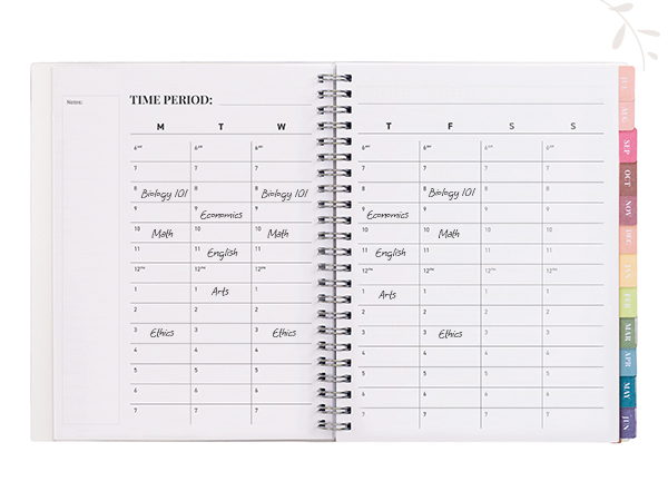 Stay on Track: Four Semester Timetable Spreads