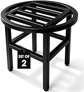 Hongsane Plant Stand Indoor Outdoor,13" Round Metal Plant Stands Riser,Heavy Duty Wrought Iron Pe...