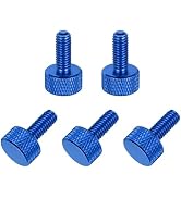 MECCANIXITY Flat Head Knurled Thumb Screws, Solid Aluminum Alloy Fully Threaded Thumbscrew Bolts ...