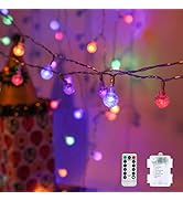 Globe String Lights, 34 FT 100 LED Battery Operated String Lights 8 Modes with Remote Globe Strin...