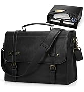 RAINSMORE Mens Messenger Bag 17 Inch Waterproof Vintage Leather Laptop Briefcase Large Laptop Bag...