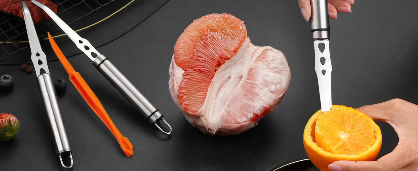 grapefruit spoon knife orange peeler tool stainless steel fork fuit knife
