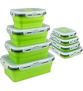Collapsible Food Storage Containers - 4PC Stackable collapsible bowls With Airtight Lid, Vent - P...