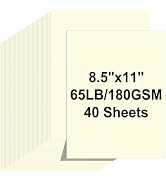 Cardstock 8.5 X 11, 40 Sheets Cream Card Stock, 65lb/ 180gsm Copy Paper, Cardstock Printer Paper ...