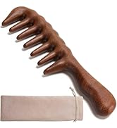 Moreinday Loc Comb, Wide Tooth Wooden Comb for Curly Hair Detangling and Scalp Massage - Sandalwood