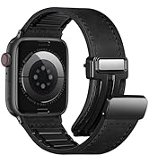 Charlam Magnetic Leather Bands Compatible with Apple Watch Bands 49mm 46mm 45mm 44mm 42mm 41mm 40...