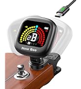 New bee Guitar Tuner Rechargeable, 360° Rotatable Clip On Tuner with Color Screen, Fast & Accurat...