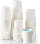 AOZITA 70 Pack 3 oz Paper Cups, White Mouthwash Cups, Disposable Bathroom Cups, Espresso Cups, Pa...
