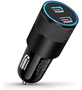 USB C Car Charger, 60W Cigarette Lighter Flush Adapter, Type C Fast Charging Car Plug Block for i...