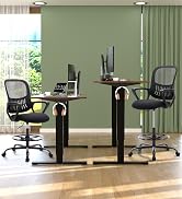 DUMOS Drafting Chair - Counter Height Adjustable Tall Office Desk Chair with Fixed Armrests and C...