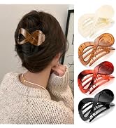 Atoden Flat Hair Clips for Thin Hair 4Pcs French Concord Hair Clips 3.4'' Lay Down Flat Hair Claw...