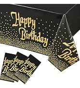 3 Pack Happy Birthday Tablecloth – Premium 54 X 108 Happy Birthday Decorations, Table Cover for P...