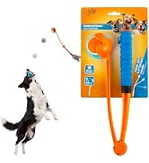 ALL FOR PAWS 25" Dog Ball Launcher, Foldable Ball Thrower with 2.5" Medium Tennis Ball, Dog Fetch...
