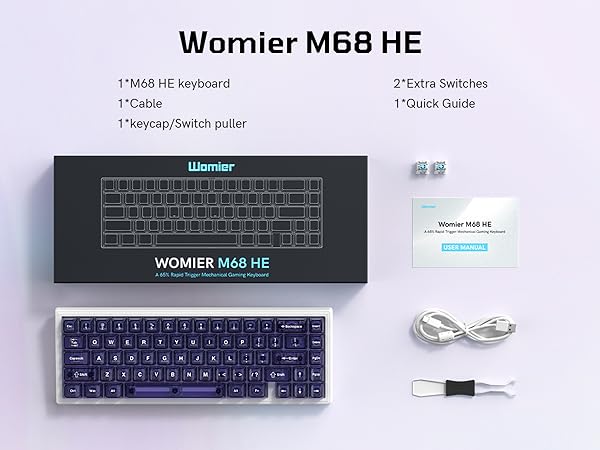 M68 HE V2 60% Wired Gaming Magnetic Keyboard,Hall Effect Gaming Keyboard Rapid Trigge