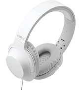Coby Super Bass Stereo Wired Headphones, Adjustable Headband | 3.5 mm Stereo Plug w/Remote| On Ea...