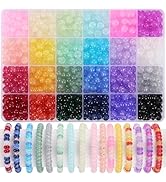 720pcs Abacus Glass Beads for Bracelet, Crystal Beads for Jewelry Making, 24 Colors Gemstone Rond...