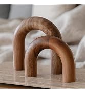 Peakoly Wood Arch Bookshelf Decor - Shelf Decor Accents, Coffee Table Decor Items, Modern Home De...